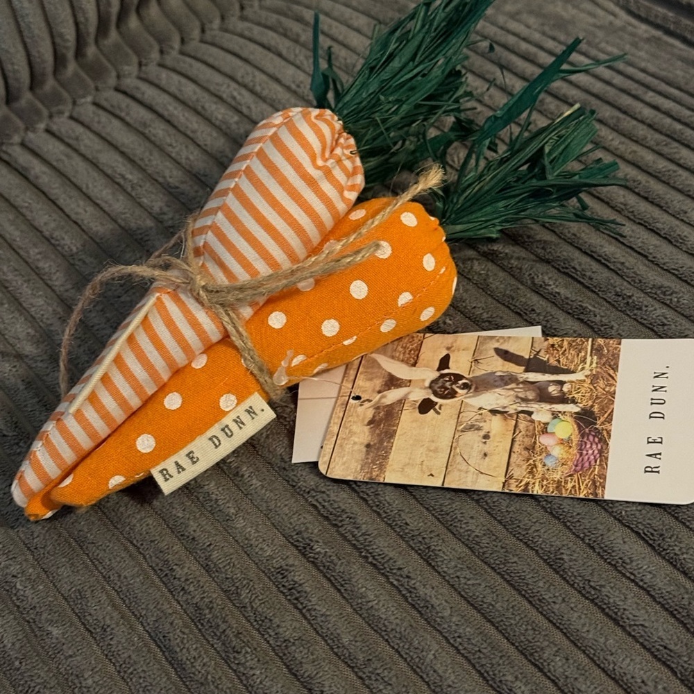 Rae Dunn Orange and White Fabric Carrots - Picture 1 of 3